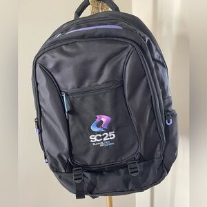 Multi-Pocket Laptop Backpack Black Conference Tech Backpack SC25